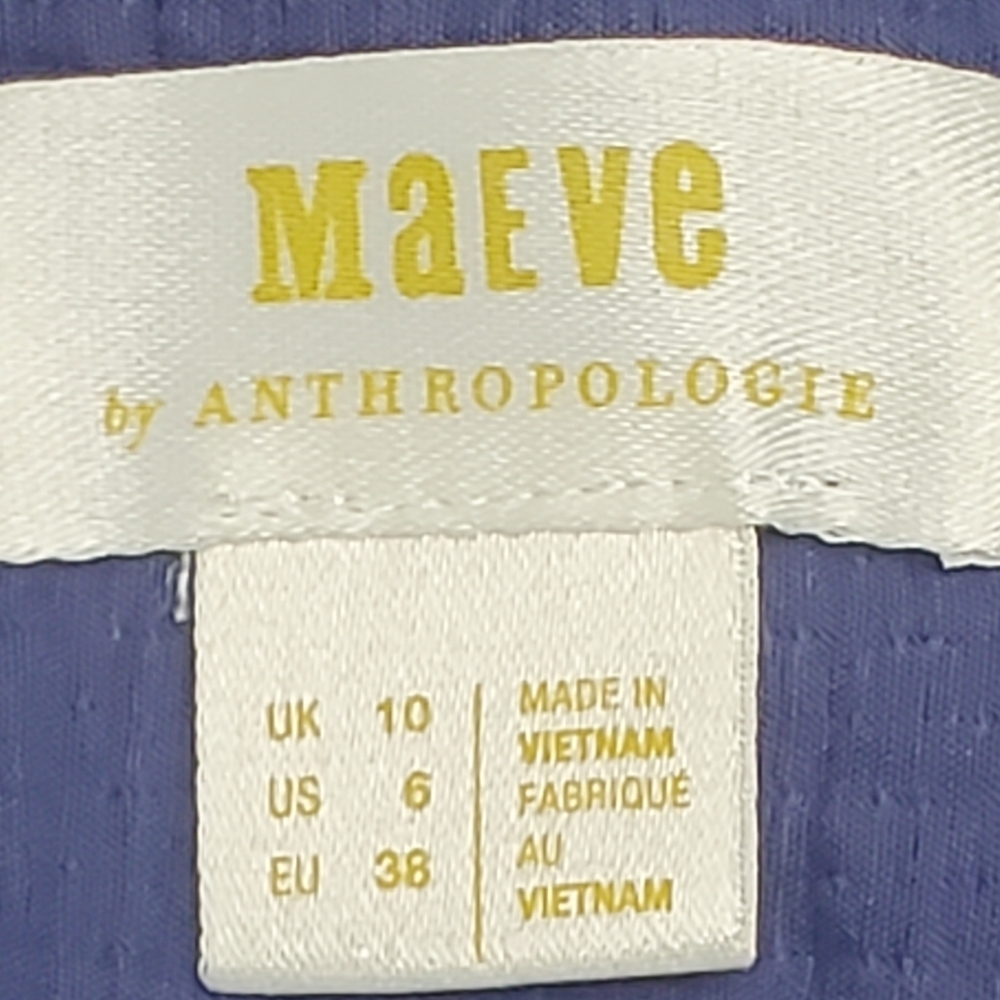 Anthropologie Maeve Preppy Blue Cotton Blend Wide Leg Ankle Pants Size 6 - Picture 8 of 11